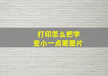 打印怎么把字变小一点呢图片