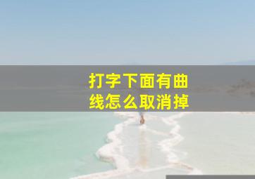 打字下面有曲线怎么取消掉