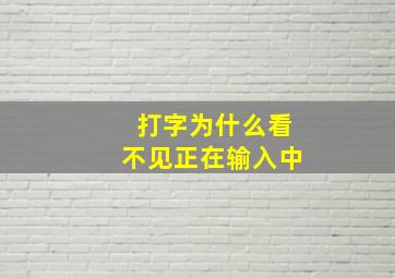 打字为什么看不见正在输入中