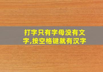 打字只有字母没有文字,按空格键就有汉字