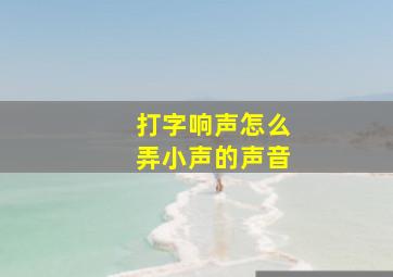 打字响声怎么弄小声的声音