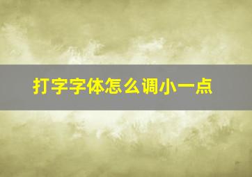 打字字体怎么调小一点