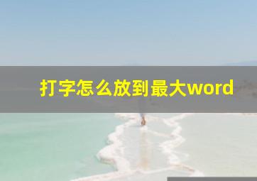 打字怎么放到最大word