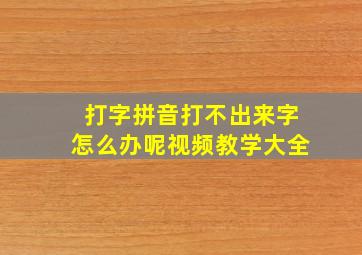 打字拼音打不出来字怎么办呢视频教学大全