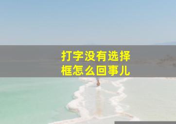 打字没有选择框怎么回事儿