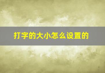 打字的大小怎么设置的