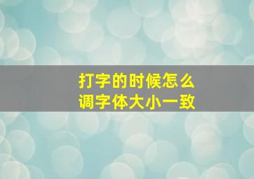 打字的时候怎么调字体大小一致