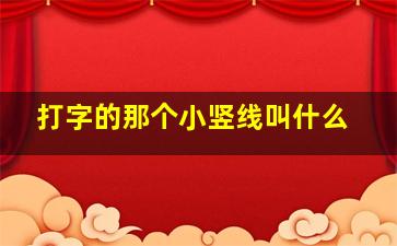 打字的那个小竖线叫什么