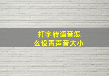 打字转语音怎么设置声音大小