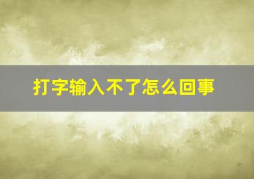 打字输入不了怎么回事