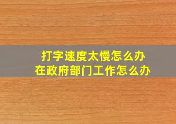 打字速度太慢怎么办在政府部门工作怎么办