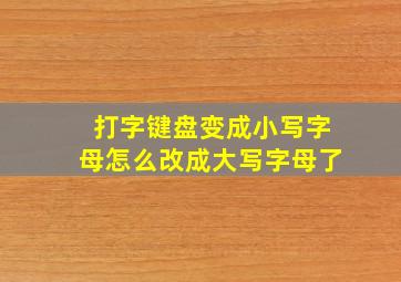 打字键盘变成小写字母怎么改成大写字母了