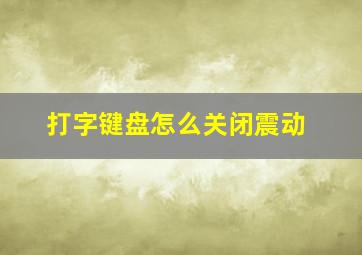 打字键盘怎么关闭震动