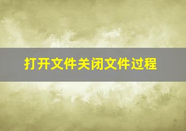 打开文件关闭文件过程