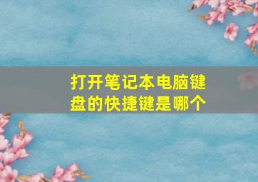 打开笔记本电脑键盘的快捷键是哪个