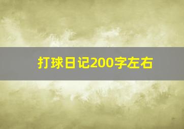 打球日记200字左右