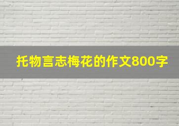 托物言志梅花的作文800字