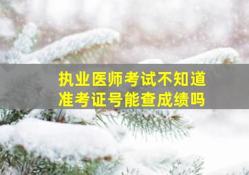 执业医师考试不知道准考证号能查成绩吗