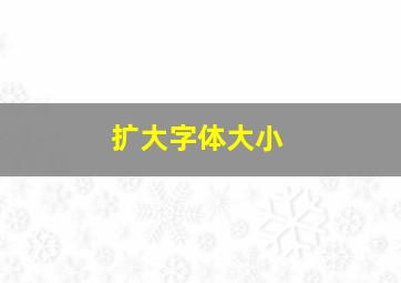 扩大字体大小