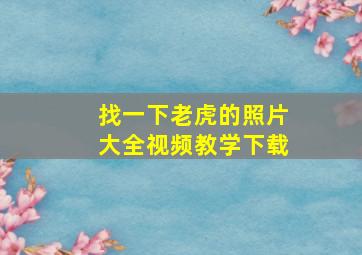 找一下老虎的照片大全视频教学下载