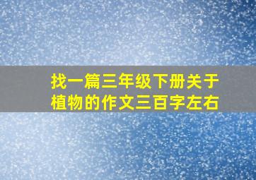 找一篇三年级下册关于植物的作文三百字左右