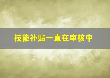 技能补贴一直在审核中