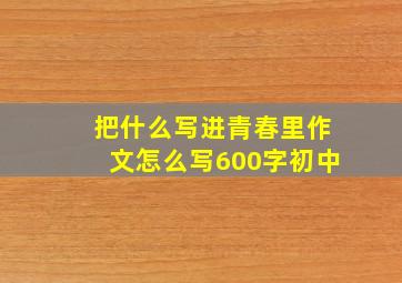 把什么写进青春里作文怎么写600字初中