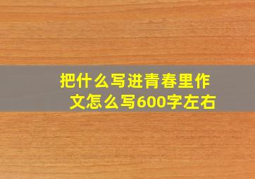 把什么写进青春里作文怎么写600字左右