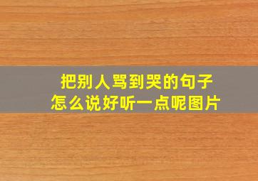 把别人骂到哭的句子怎么说好听一点呢图片