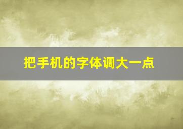 把手机的字体调大一点