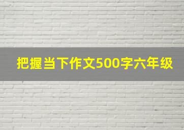 把握当下作文500字六年级