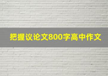 把握议论文800字高中作文