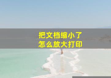 把文档缩小了怎么放大打印