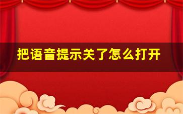 把语音提示关了怎么打开