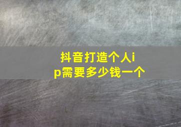 抖音打造个人ip需要多少钱一个