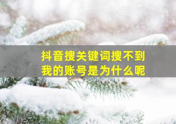 抖音搜关键词搜不到我的账号是为什么呢