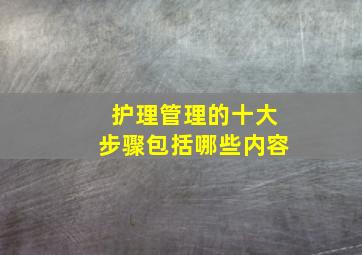 护理管理的十大步骤包括哪些内容