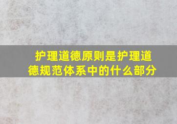 护理道德原则是护理道德规范体系中的什么部分