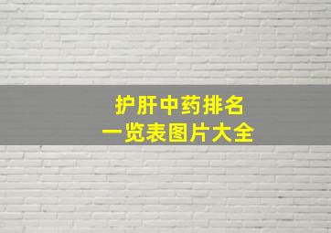 护肝中药排名一览表图片大全