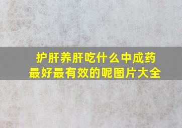 护肝养肝吃什么中成药最好最有效的呢图片大全