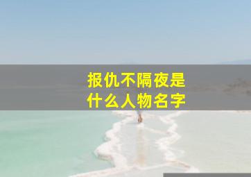 报仇不隔夜是什么人物名字