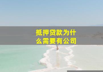 抵押贷款为什么需要有公司