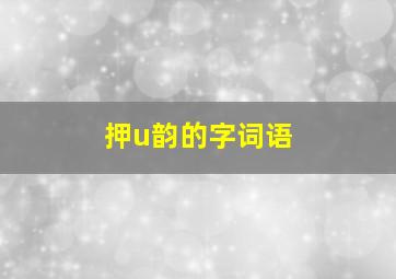 押u韵的字词语