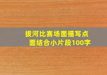 拔河比赛场面描写点面结合小片段100字