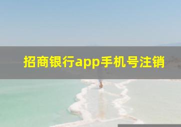 招商银行app手机号注销