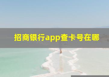 招商银行app查卡号在哪