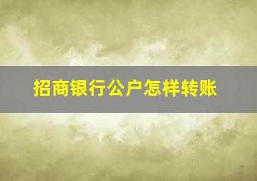 招商银行公户怎样转账