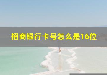 招商银行卡号怎么是16位