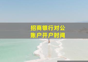 招商银行对公账户开户时间