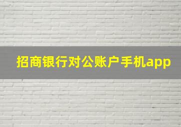 招商银行对公账户手机app